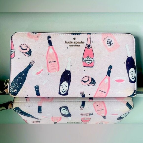 NWT Kate Spade Laurel Way Neda Champagne Toss Pink Wallet - Picture 2 of 7